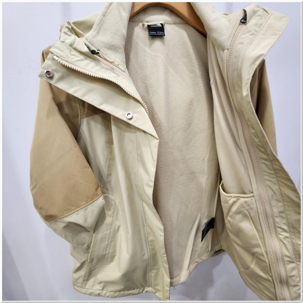 - 滿3000免運 -[雙和專賣店]THE NORTH FACE 女 DV刷毛兩件式外套/8CK3/卡其-細節圖4