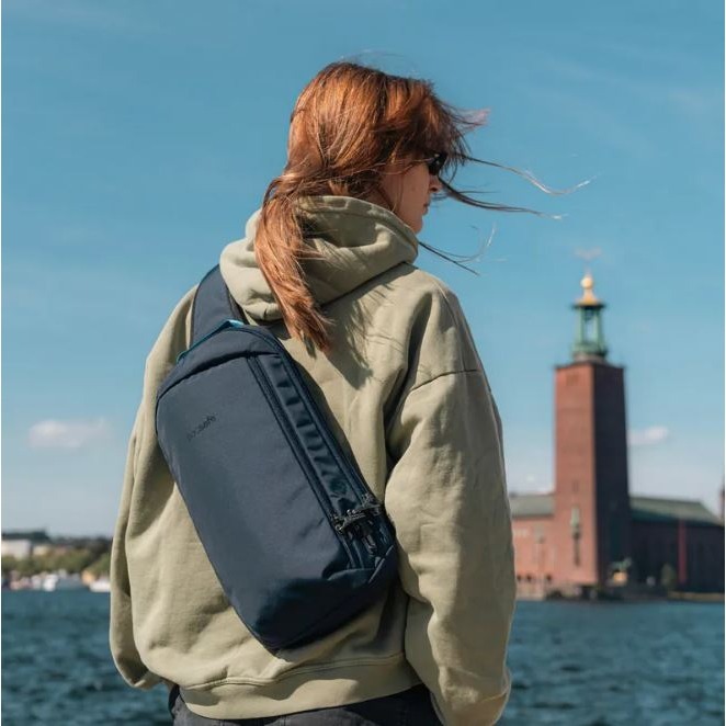 [雙和專賣店]Pacsafe® V Tech 防盜斜背包 胸背包 10L/60221130/藍-細節圖2