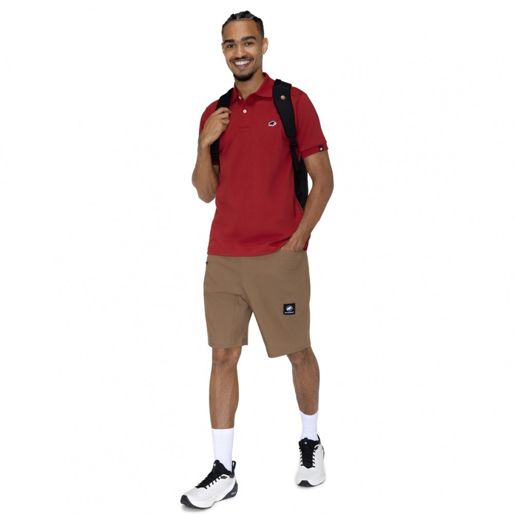 MAMMUT Matrix Polo Shirt AF Men 日系輕量快乾Polo衫/101700402/深經典紅-細節圖2