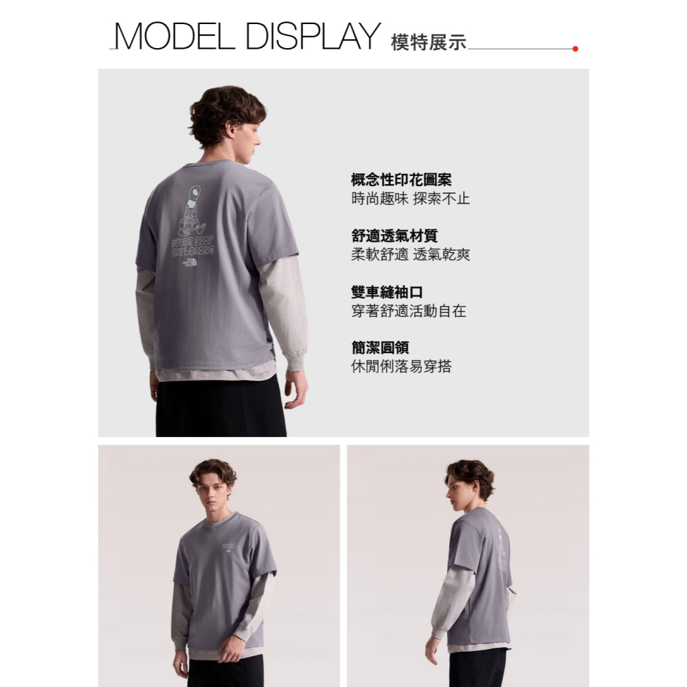 [雙和專賣店]The North Face 男 趣味印花短袖T恤/8GW0/煙燻灰-細節圖6