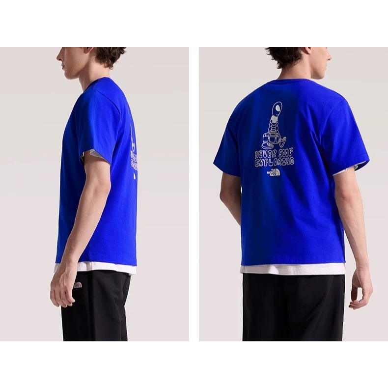 [雙和專賣店]The North Face 男 趣味印花短袖T恤/8GW0/藍-細節圖6