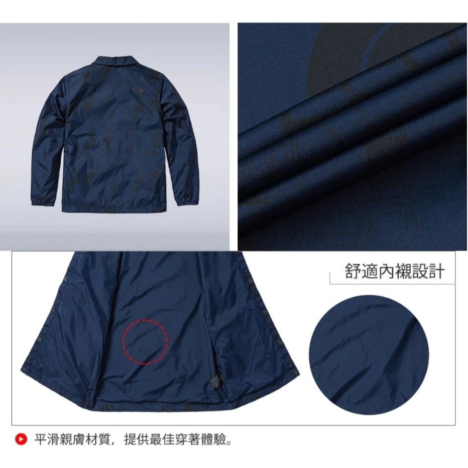 *出清特惠*(男)【THE NORTH FACE】防風防潑水滿版LOGO印花外套-海軍藍 NF0A7QTN8Q4-細節圖7