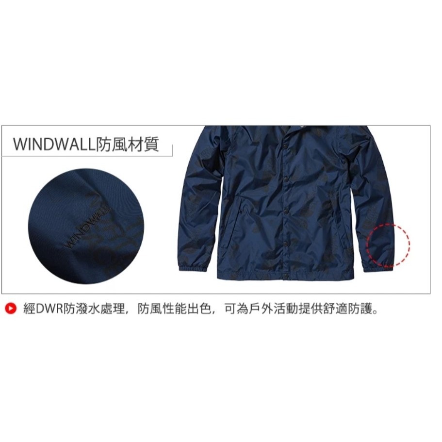 *出清特惠*(男)【THE NORTH FACE】防風防潑水滿版LOGO印花外套-海軍藍 NF0A7QTN8Q4-細節圖8