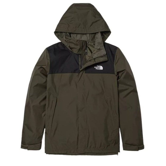 (男)【THE NORTH FACE】男防水單件式保暖連帽外套-礦黃/橄綠-細節圖2