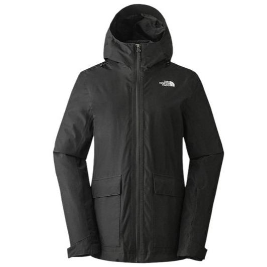 (女)【The North Face】防水透氣保暖連帽三合一外套/夾克-白色/黑色-細節圖4