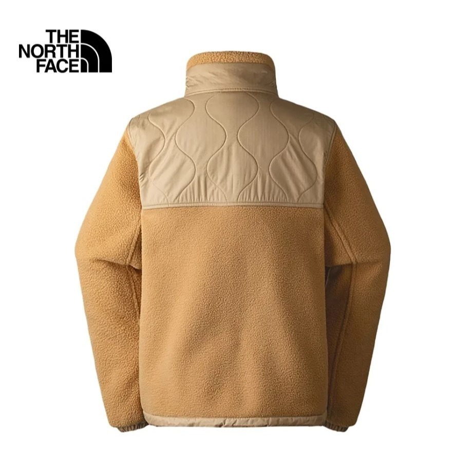 (女)【THE NORTH FACE】舒適保暖大口袋立領抓絨外套-卡其色/藍色-細節圖5