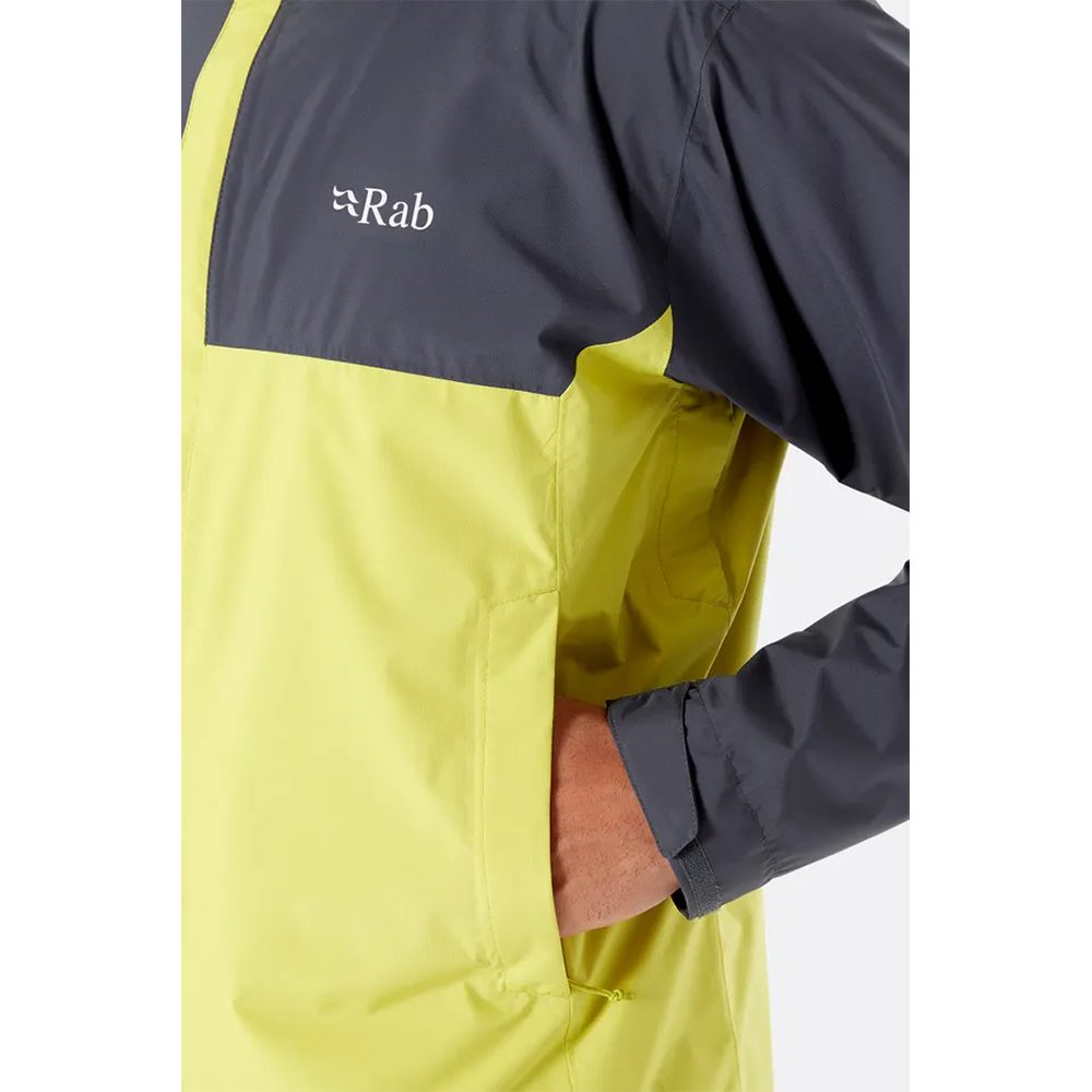 (男)【RAB】Downpour Eco Waterproof  輕量防風防水連帽外套 -黑 RQWG82BL-細節圖4