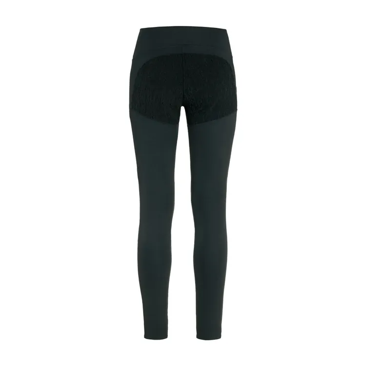 (女)【北極狐 Fjallraven】小狐狸 Abisko Trekking HD 緊身長褲-黑 87143-550-細節圖2