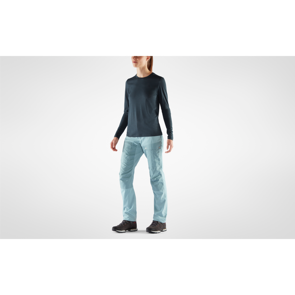 (女)【北極狐Fjallraven】Abisko Midsummer 彈性長褲(短版)-藍 898278-534555-細節圖3