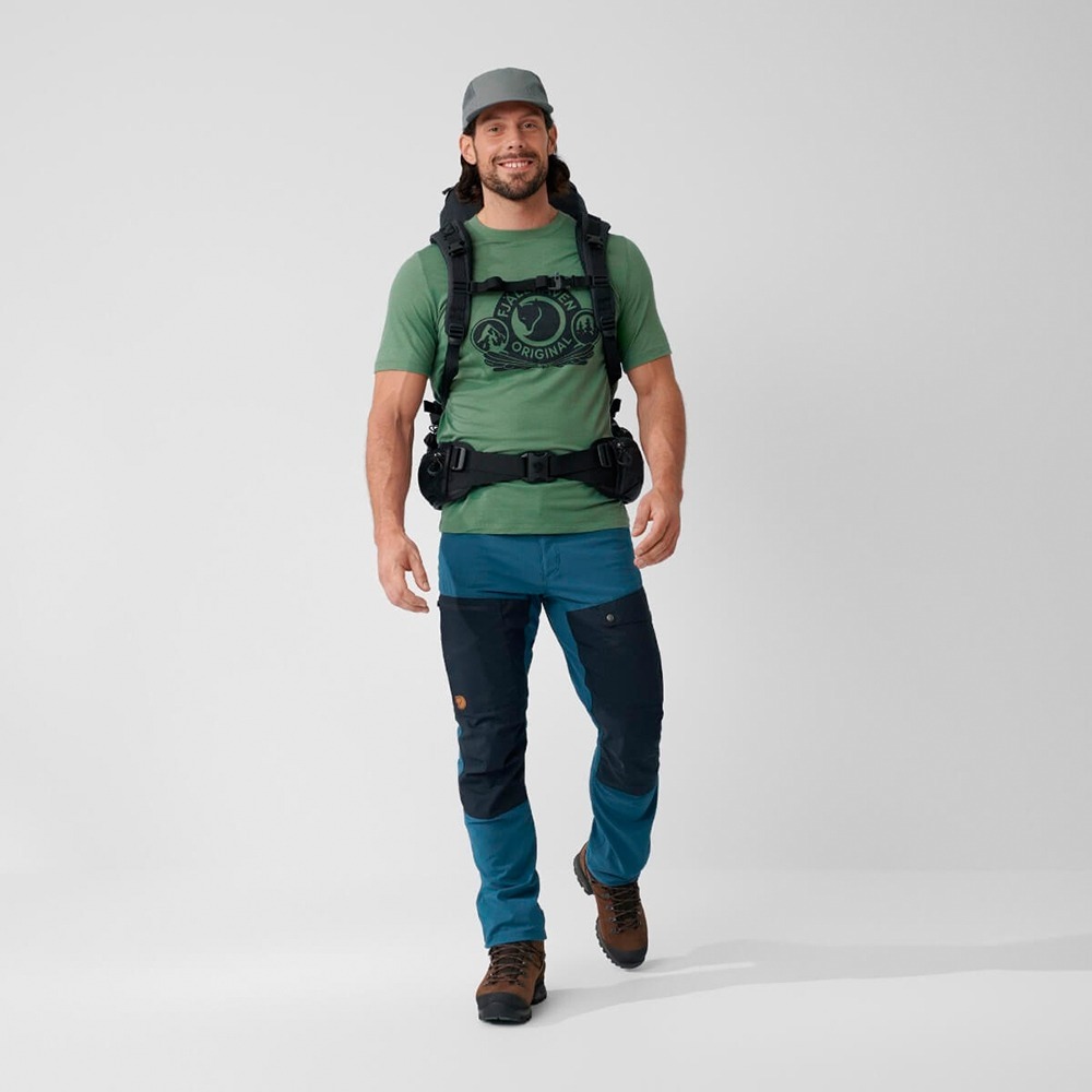 (男)【北極狐Fjallraven】Abisko Midsummer 拼接彈性長褲 藍  81152R-534-555-細節圖3