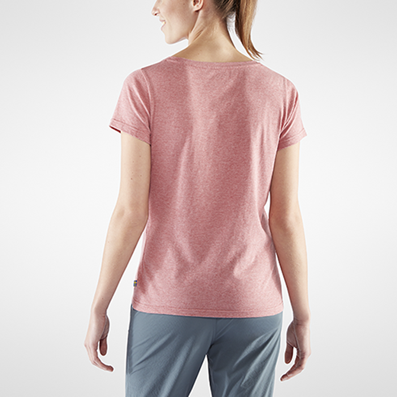 (女)【北極狐Fjallraven】1960 Logo T Shirt W 短袖T恤-乾燥玫瑰 83513-300-細節圖4