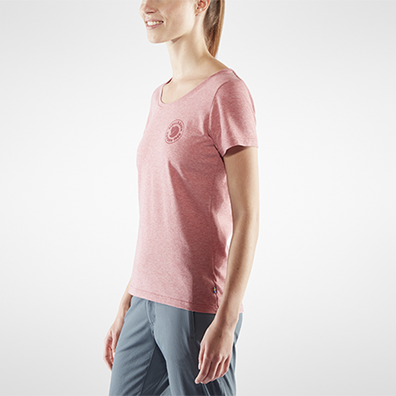 (女)【北極狐Fjallraven】1960 Logo T Shirt W 短袖T恤-乾燥玫瑰 83513-300-細節圖5