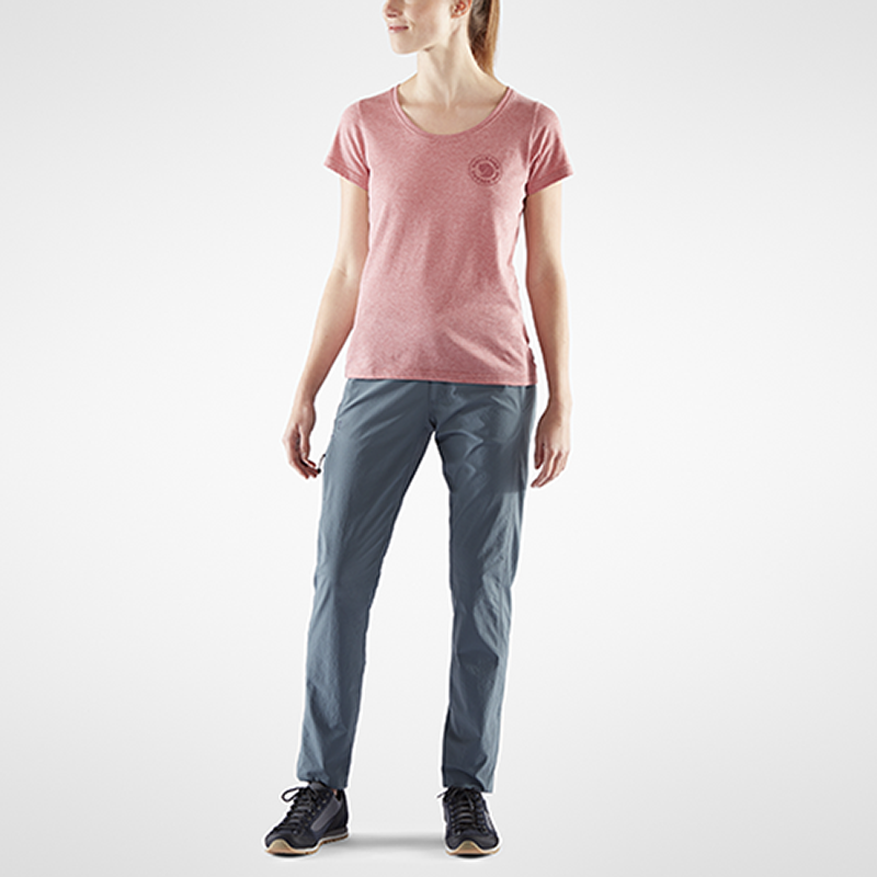 (女)【北極狐Fjallraven】1960 Logo T Shirt W 短袖T恤-乾燥玫瑰 83513-300-細節圖3