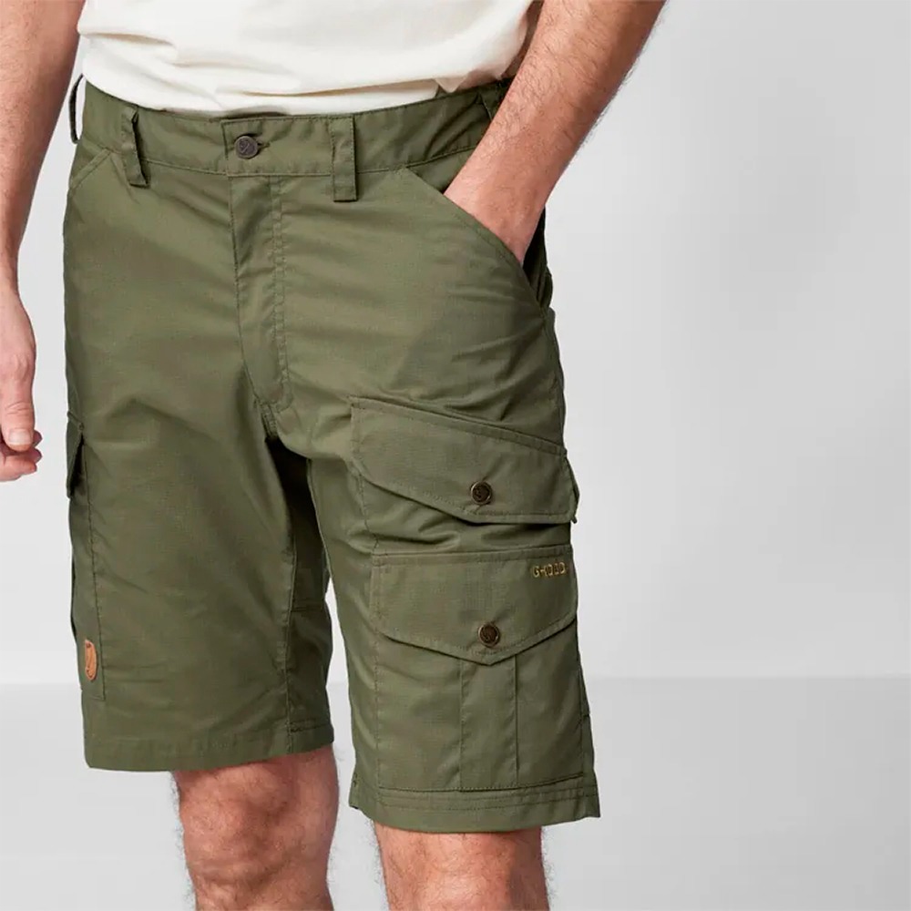 (男)【北極狐Fjallraven】Vidda Pro Lite Shorts 短褲-月桂綠 86892-625-細節圖2