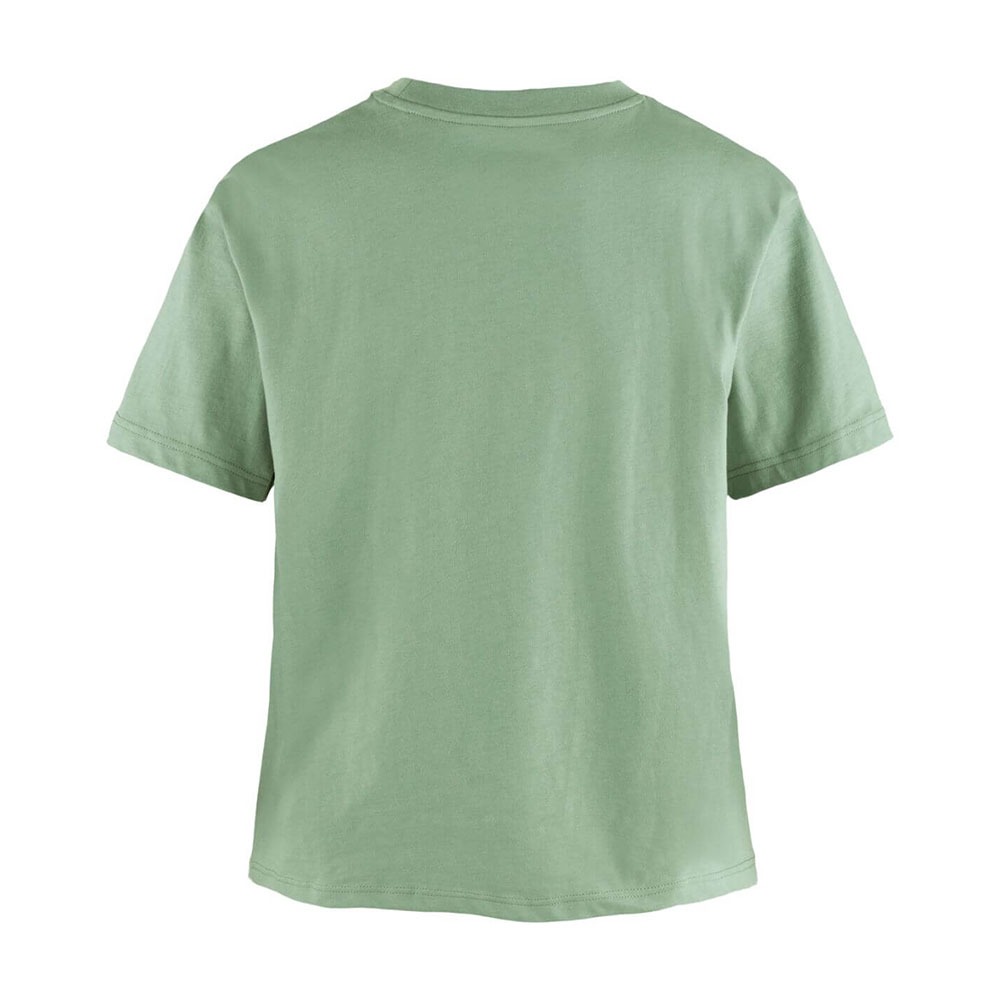 (女)【北極狐Fjallraven】Fjällblomster Logo 短袖T恤-霧綠 14600213-674-細節圖2