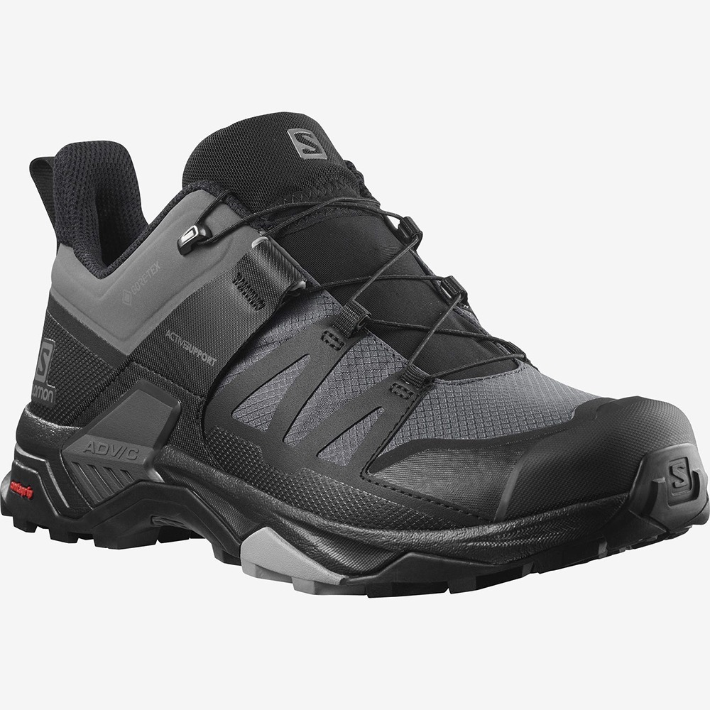 *單一特價*(男)【SALOMON】X ULTRA 4 WIDE GTX 寬楦低筒登山鞋-黑灰 L41289200-細節圖4