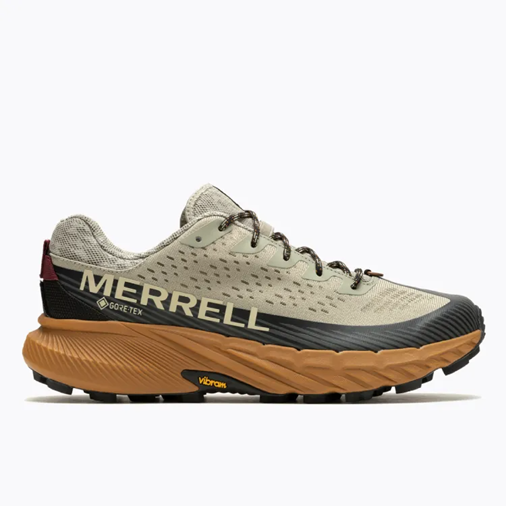 (男)【MERRELL】AGILITY PEAK 5 GTX輕量戶外越野跑鞋(黃金大底)-卡其灰 ML067749-細節圖2