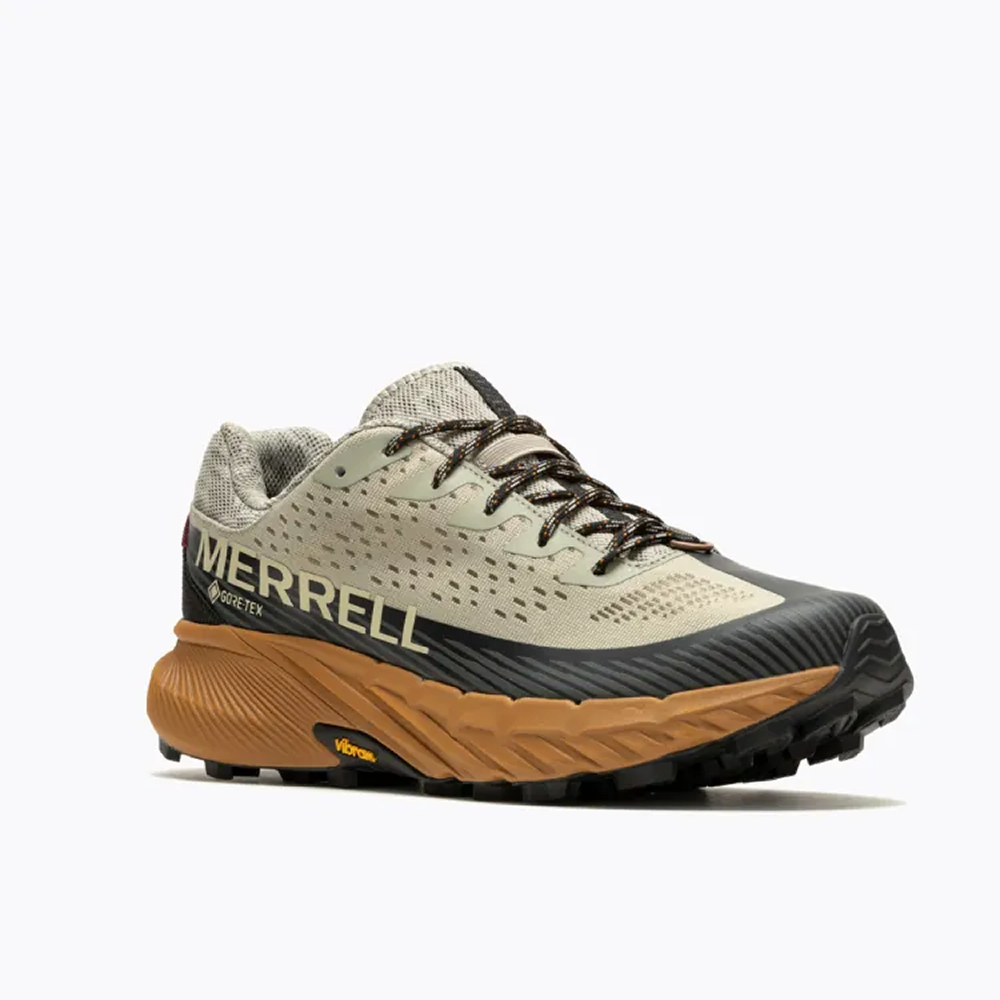 (男)【MERRELL】AGILITY PEAK 5 GTX輕量戶外越野跑鞋(黃金大底)-卡其灰 ML067749-細節圖4