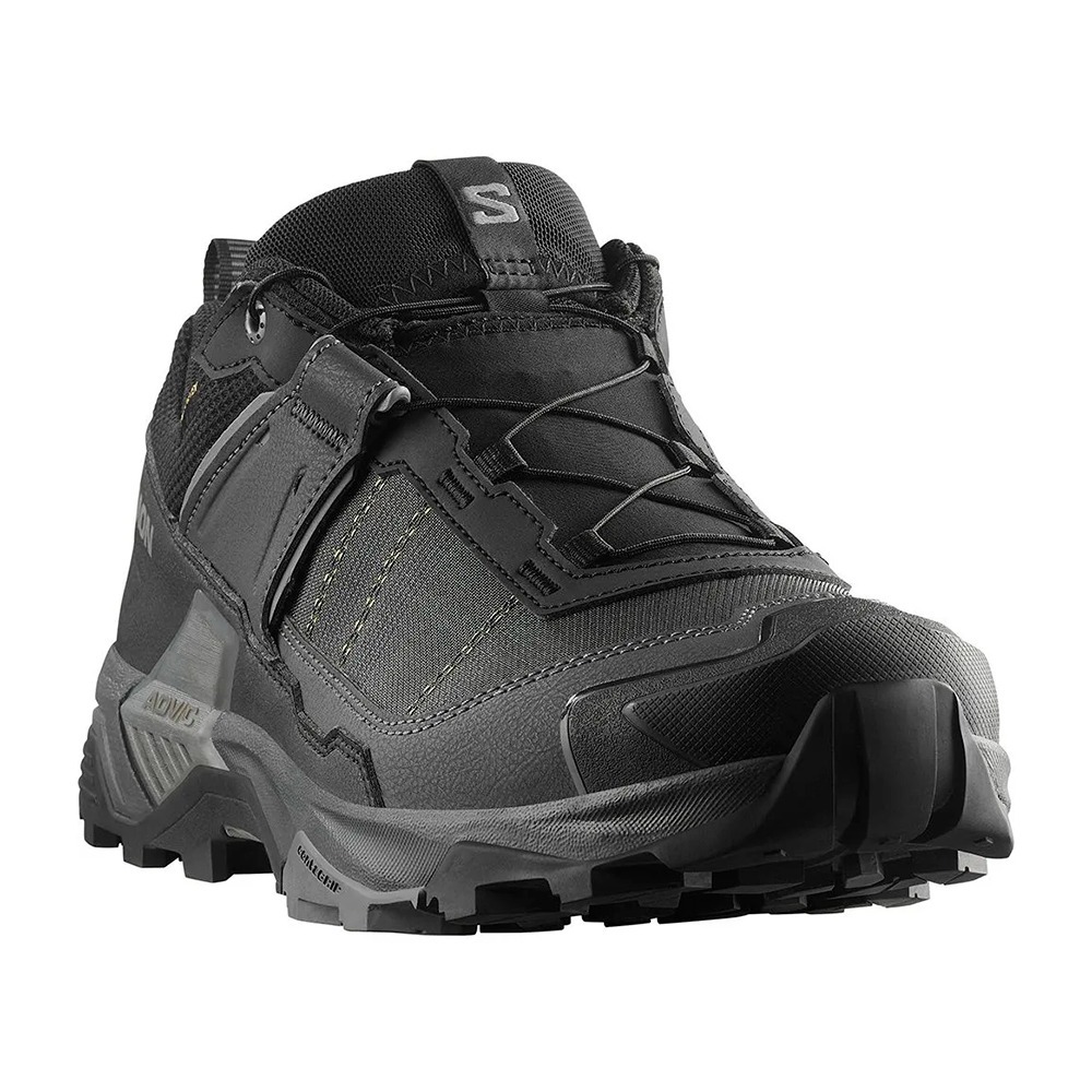 (男)【SALOMON】X ULTRA 5 Gore-tex 低筒登山鞋(寬楦)-黑灰 L47727400-細節圖3