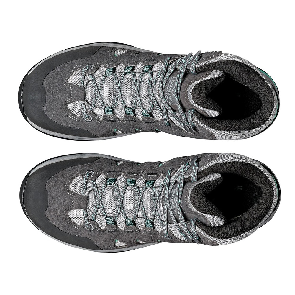 特惠出清 (女)【SCARPA】MORAINE MID GTX 中筒防水越野登山鞋-灰黑湖綠 63064-202-細節圖6