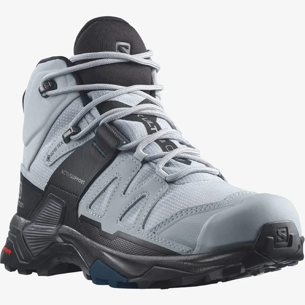 *出清特價*(女)【SALOMON】X ULTRA 4 WIDE GTX 中筒登山鞋-灰黑青 L41687200-細節圖6