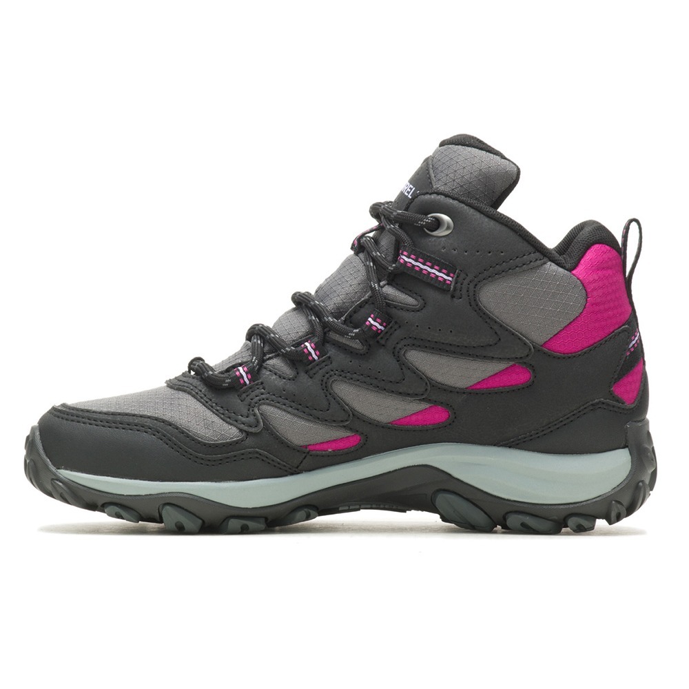 *零碼出清*(女)【MERRELL】WEST RIM SPORT GTX中筒健行鞋(US9)-黑桃紅 ML037310-細節圖4