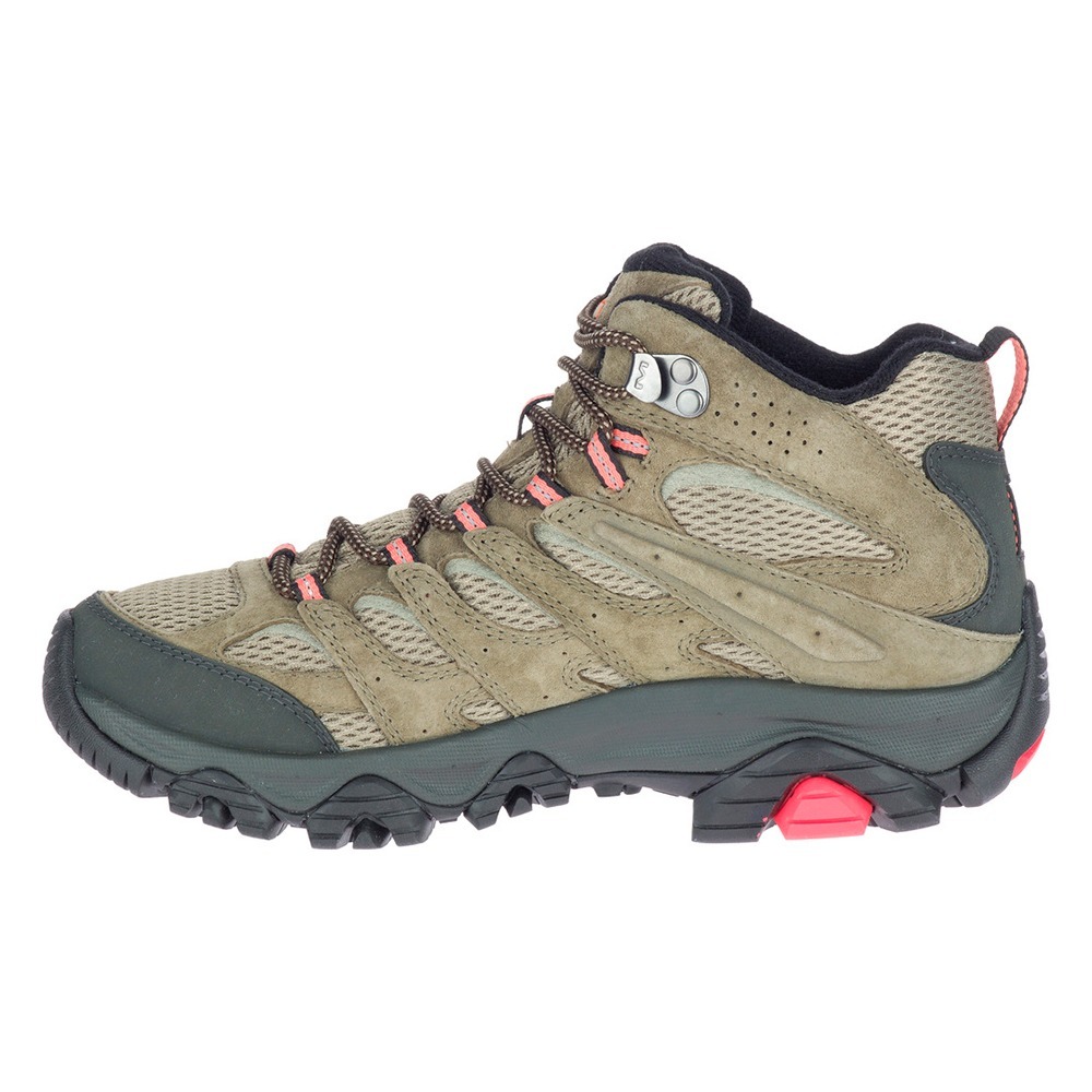 (女)【MERRELL】MOAB 3 MID GTX防水登山健行鞋-橄欖綠 ML036310-細節圖2