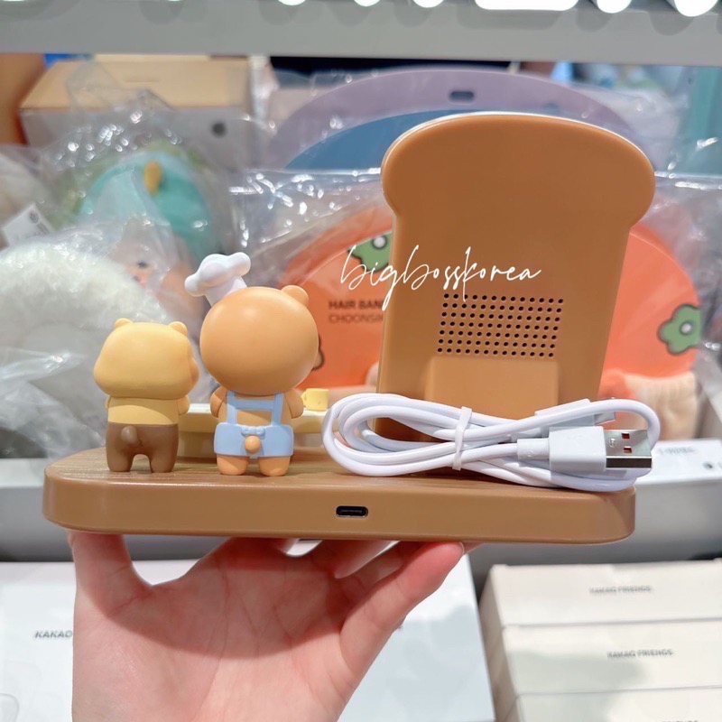 預購 𝒃𝒊𝒈𝒃𝒐𝒔𝒔ᵏᵒʳᵉᵃ 韓國正品 KAKAO FRIENDS 🇰🇷 麵包店萊恩&春植無線充電座-細節圖2