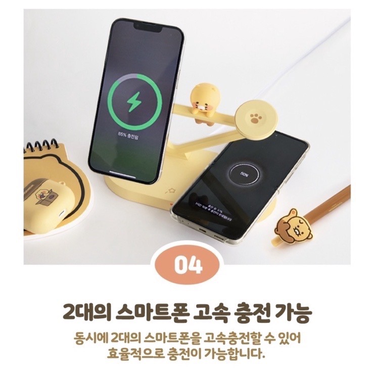 現貨 𝒃𝒊𝒈𝒃𝒐𝒔𝒔ᵏᵒʳᵉᵃ 韓國正品 KAKAO FRIENDS 🇰🇷 5in1春植多功能充電座-細節圖4