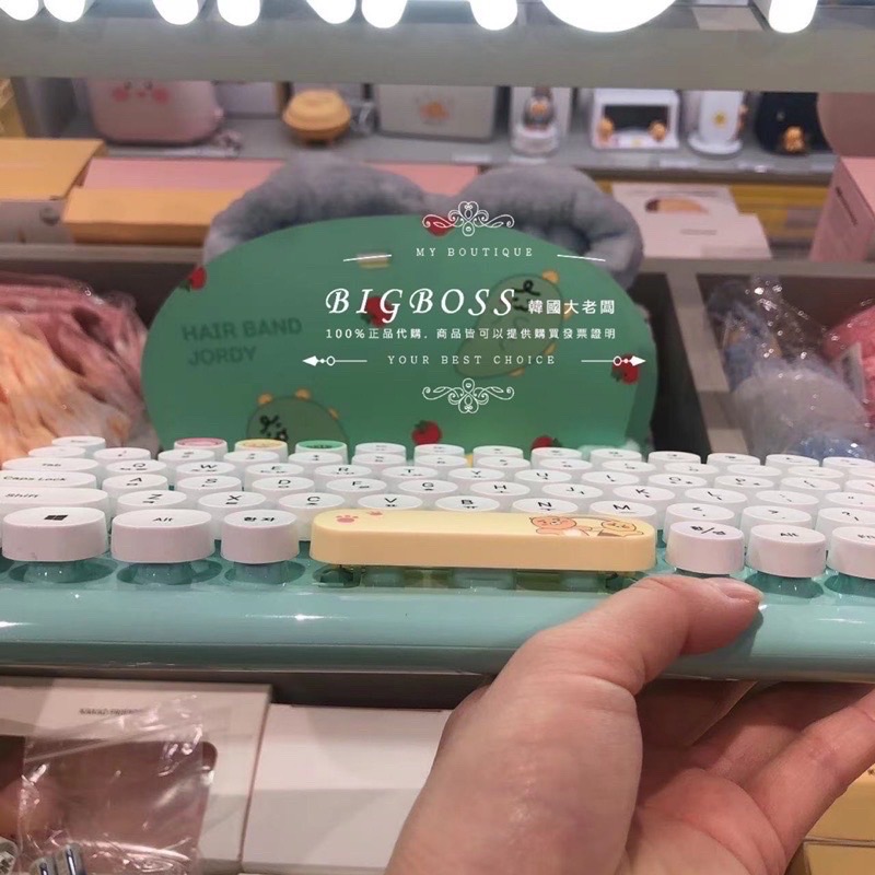 現貨 𝒃𝒊𝒈𝒃𝒐𝒔𝒔ᵏᵒʳᵉᵃ 韓國正品 KAKAO FRIENDS 🇰🇷 復古無線圎型按鈕鍵盤-細節圖3