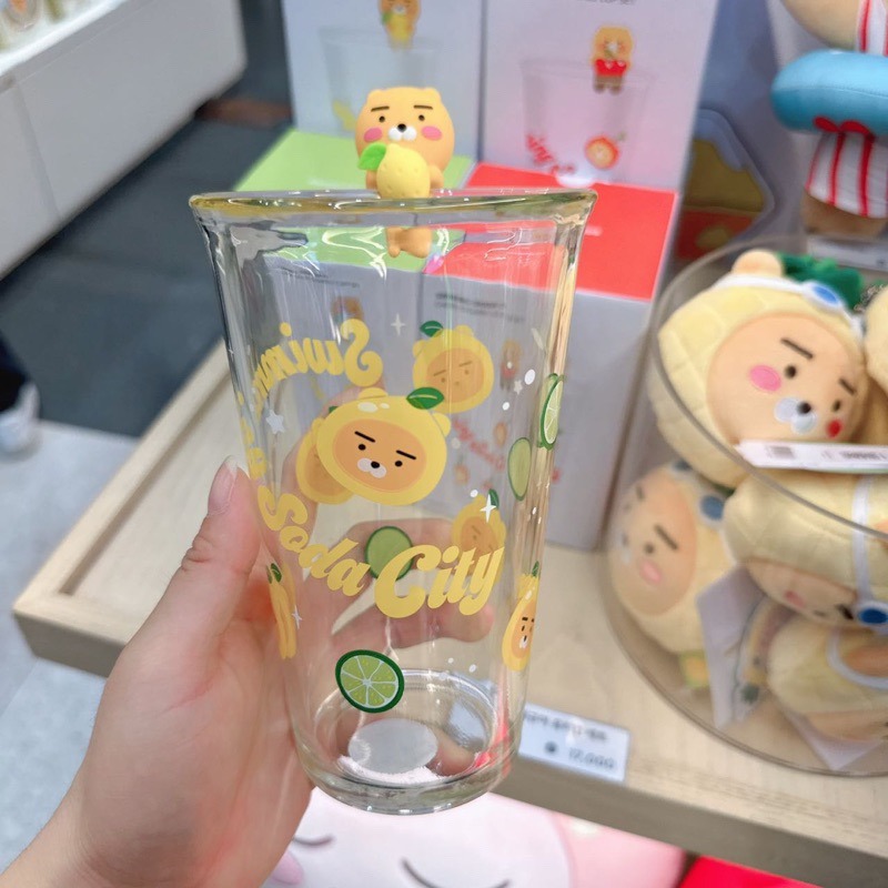現貨 𝒃𝒊𝒈𝒃𝒐𝒔𝒔ᵏᵒʳᵉᵃ 韓國正品 KAKAO FRIENDS 🇰🇷 杯掛娃娃玻璃杯(附杯掛-細節圖2