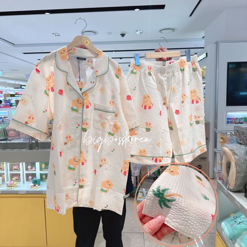 現貨 𝒃𝒊𝒈𝒃𝒐𝒔𝒔ᵏᵒʳᵉᵃ 韓國正品 KAKAO FRIENDS 🇰🇷 萊恩&春植夏季睡衣-細節圖2