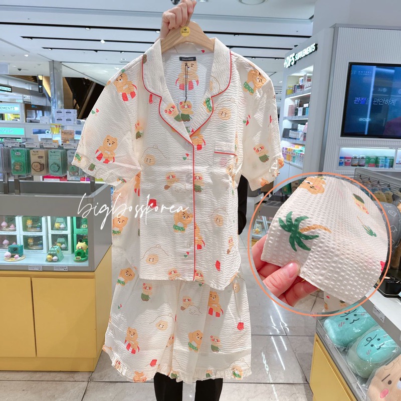 現貨 𝒃𝒊𝒈𝒃𝒐𝒔𝒔ᵏᵒʳᵉᵃ 韓國正品 KAKAO FRIENDS 🇰🇷 萊恩&春植夏季睡衣-細節圖3