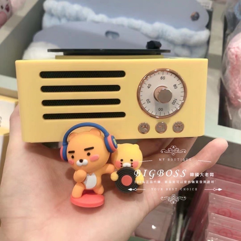 現貨 𝒃𝒊𝒈𝒃𝒐𝒔𝒔ᵏᵒʳᵉᵃ 韓國正品 KAKAO FRIENDS 🇰🇷 復古黑膠唱片造型藍芽音響-細節圖2