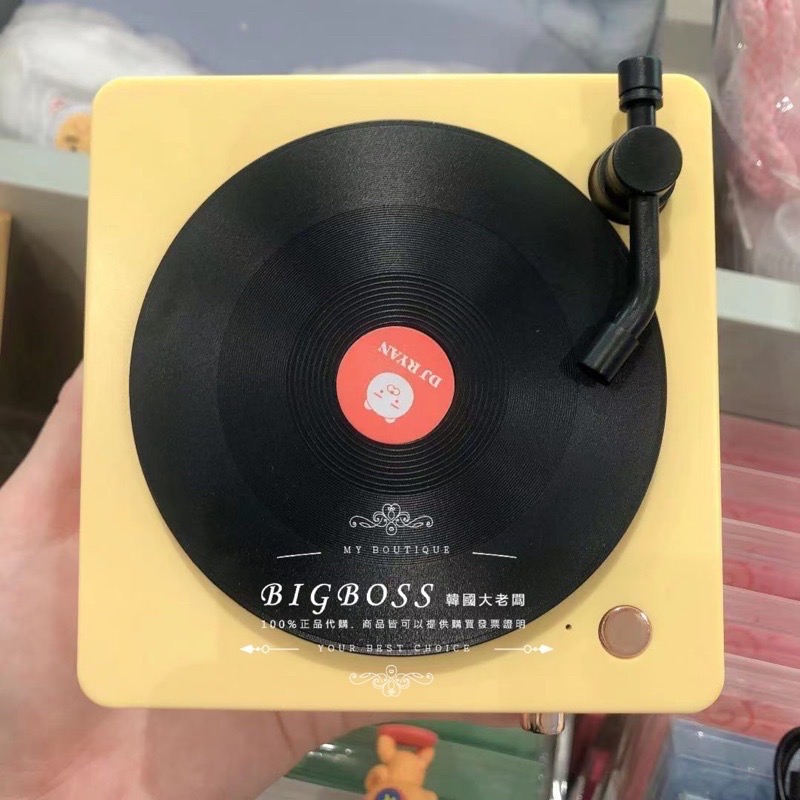 現貨 𝒃𝒊𝒈𝒃𝒐𝒔𝒔ᵏᵒʳᵉᵃ 韓國正品 KAKAO FRIENDS 🇰🇷 復古黑膠唱片造型藍芽音響-細節圖3