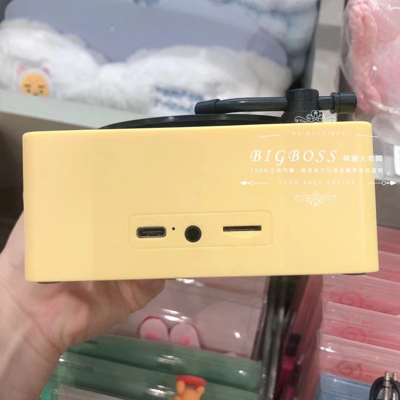 現貨 𝒃𝒊𝒈𝒃𝒐𝒔𝒔ᵏᵒʳᵉᵃ 韓國正品 KAKAO FRIENDS 🇰🇷 復古黑膠唱片造型藍芽音響-細節圖4