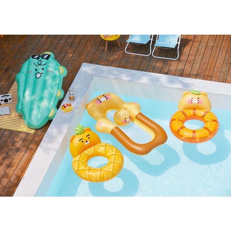 現貨 𝒃𝒊𝒈𝒃𝒐𝒔𝒔ᵏᵒʳᵉᵃ 韓國正品 KAKAO FRIENDS 🇰🇷 夏日戲水泳圈 浮板 海灘球-細節圖2
