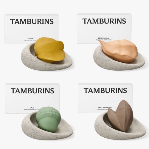 現貨 𝒃𝒊𝒈𝒃𝒐𝒔𝒔ᵏᵒʳᵉᵃ 韓國正品 tamburins 🇰🇷 藝術造型香氛皂+陶瓷皂盤禮盒