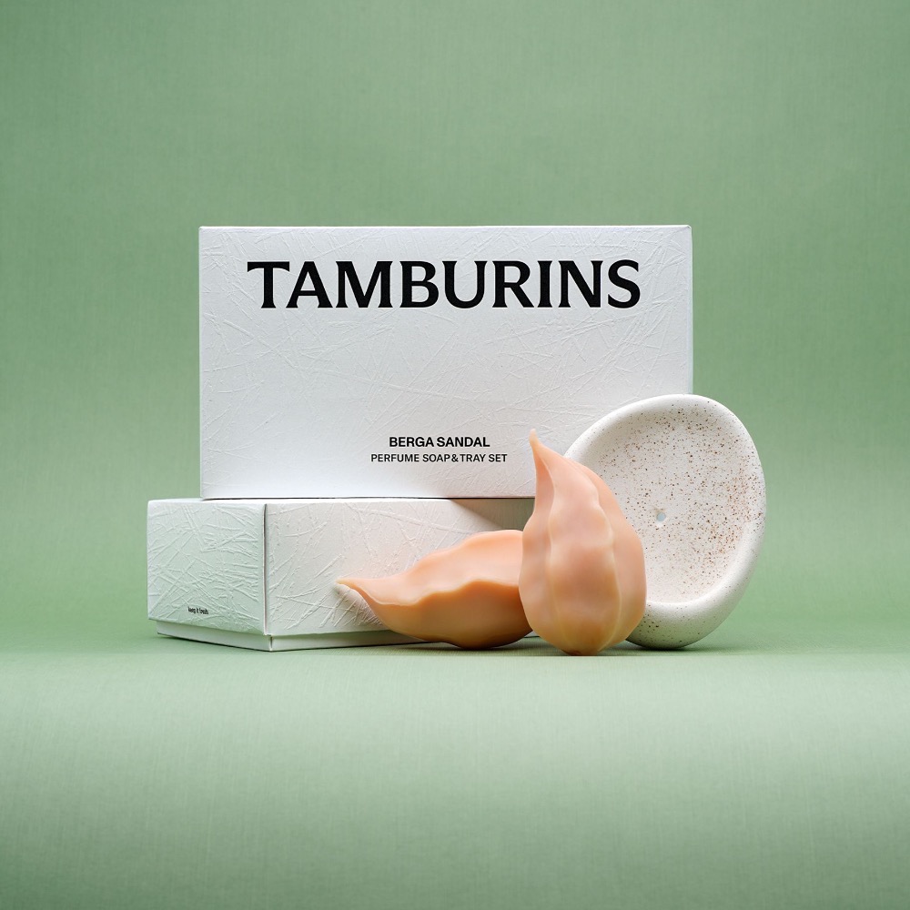 現貨 𝒃𝒊𝒈𝒃𝒐𝒔𝒔ᵏᵒʳᵉᵃ 韓國正品 tamburins 🇰🇷 藝術造型香氛皂+陶瓷皂盤禮盒-細節圖3