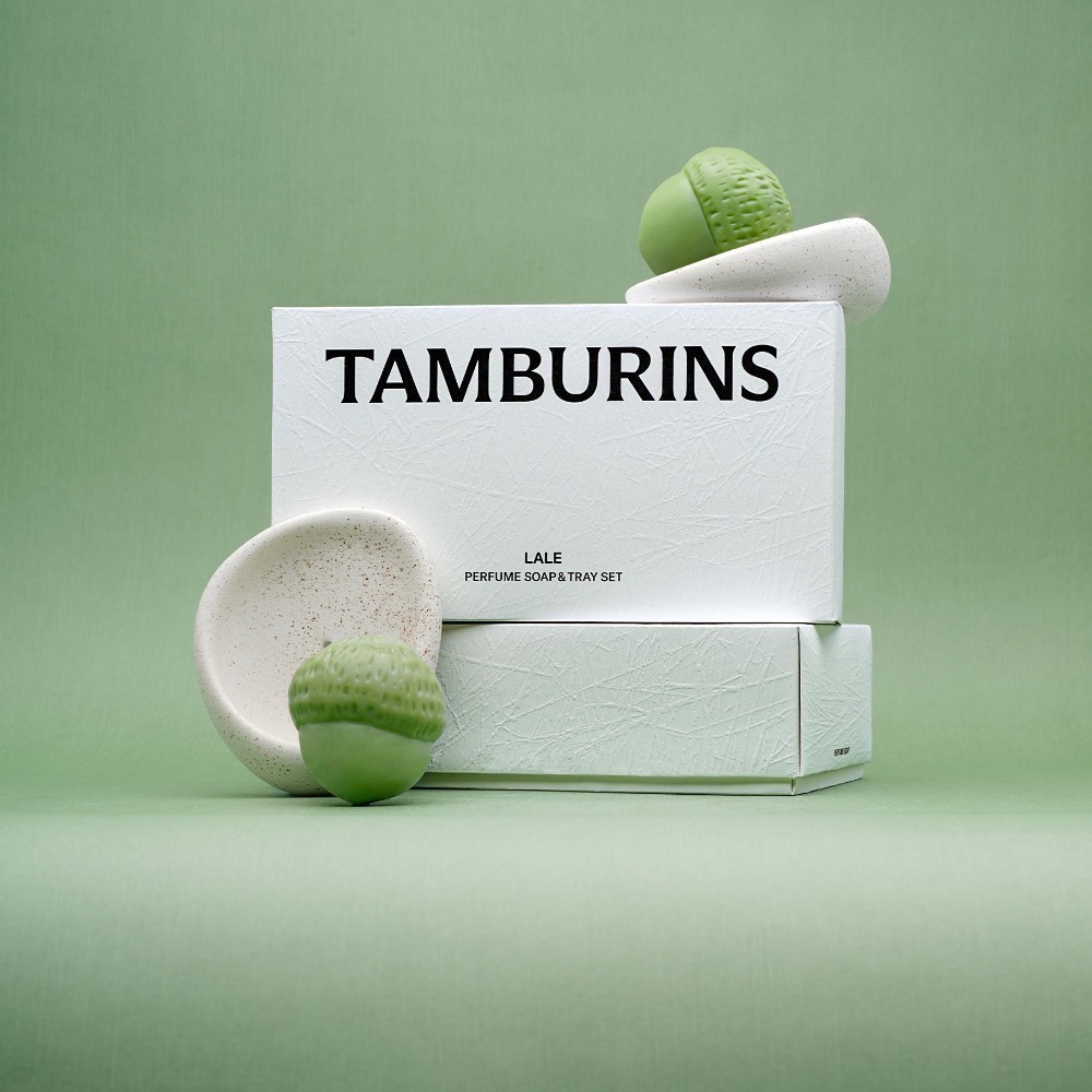 現貨 𝒃𝒊𝒈𝒃𝒐𝒔𝒔ᵏᵒʳᵉᵃ 韓國正品 tamburins 🇰🇷 藝術造型香氛皂+陶瓷皂盤禮盒-細節圖4