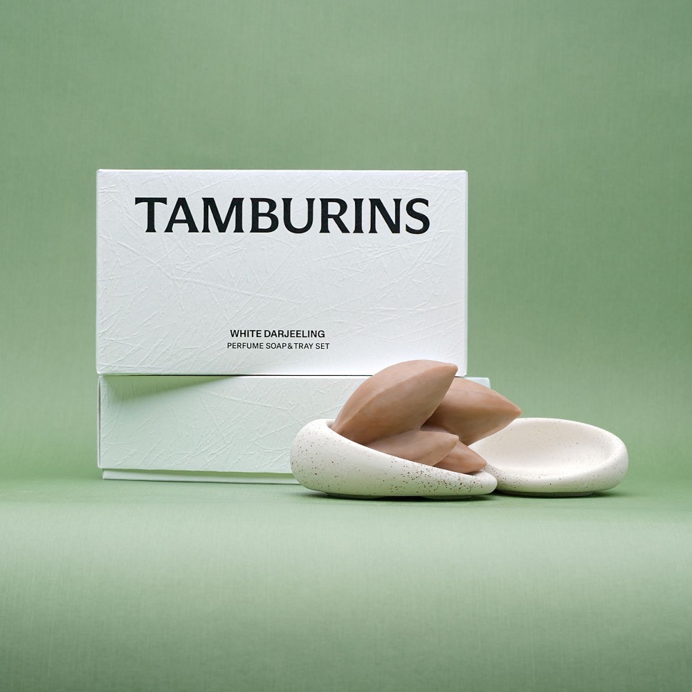 現貨 𝒃𝒊𝒈𝒃𝒐𝒔𝒔ᵏᵒʳᵉᵃ 韓國正品 tamburins 🇰🇷 藝術造型香氛皂+陶瓷皂盤禮盒-細節圖5
