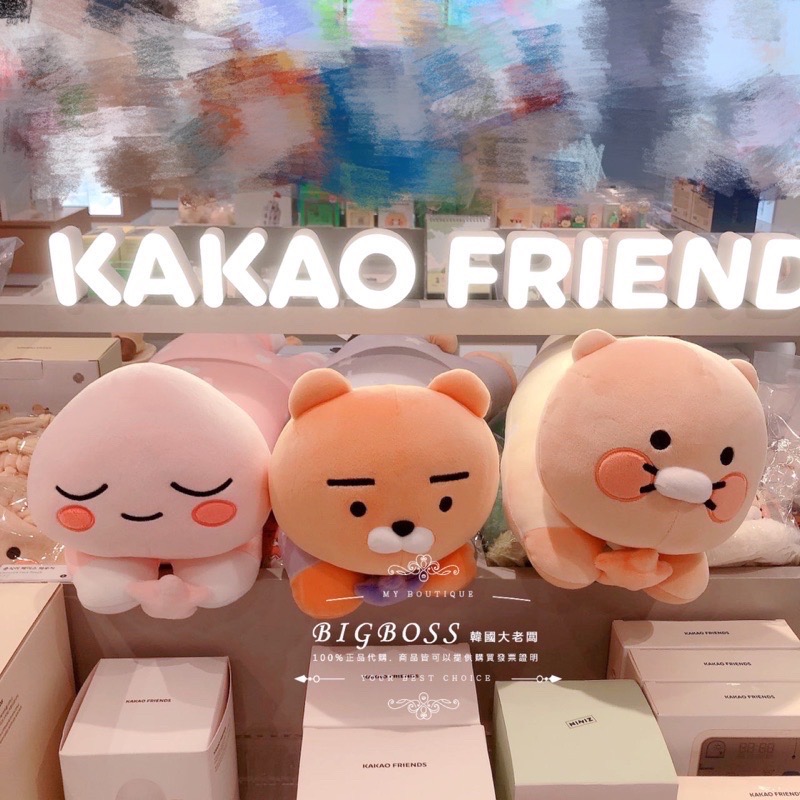 現貨 𝒃𝒊𝒈𝒃𝒐𝒔𝒔ᵏᵒʳᵉᵃ 韓國正品 KAKAO FRIENDS 🇰🇷 療癒趴姿小抱枕 寶寶枕-細節圖2