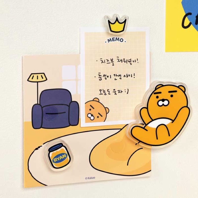 現貨 𝒃𝒊𝒈𝒃𝒐𝒔𝒔ᵏᵒʳᵉᵃ 韓國正品 KAKAO FRIENDS 🇰🇷 壓克力磁鐵3入組-細節圖7