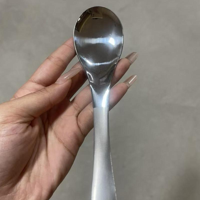 【粿女兒商行】🔥現貨 簡約精緻不鏽鋼磨砂柄湯匙 餐具-細節圖2