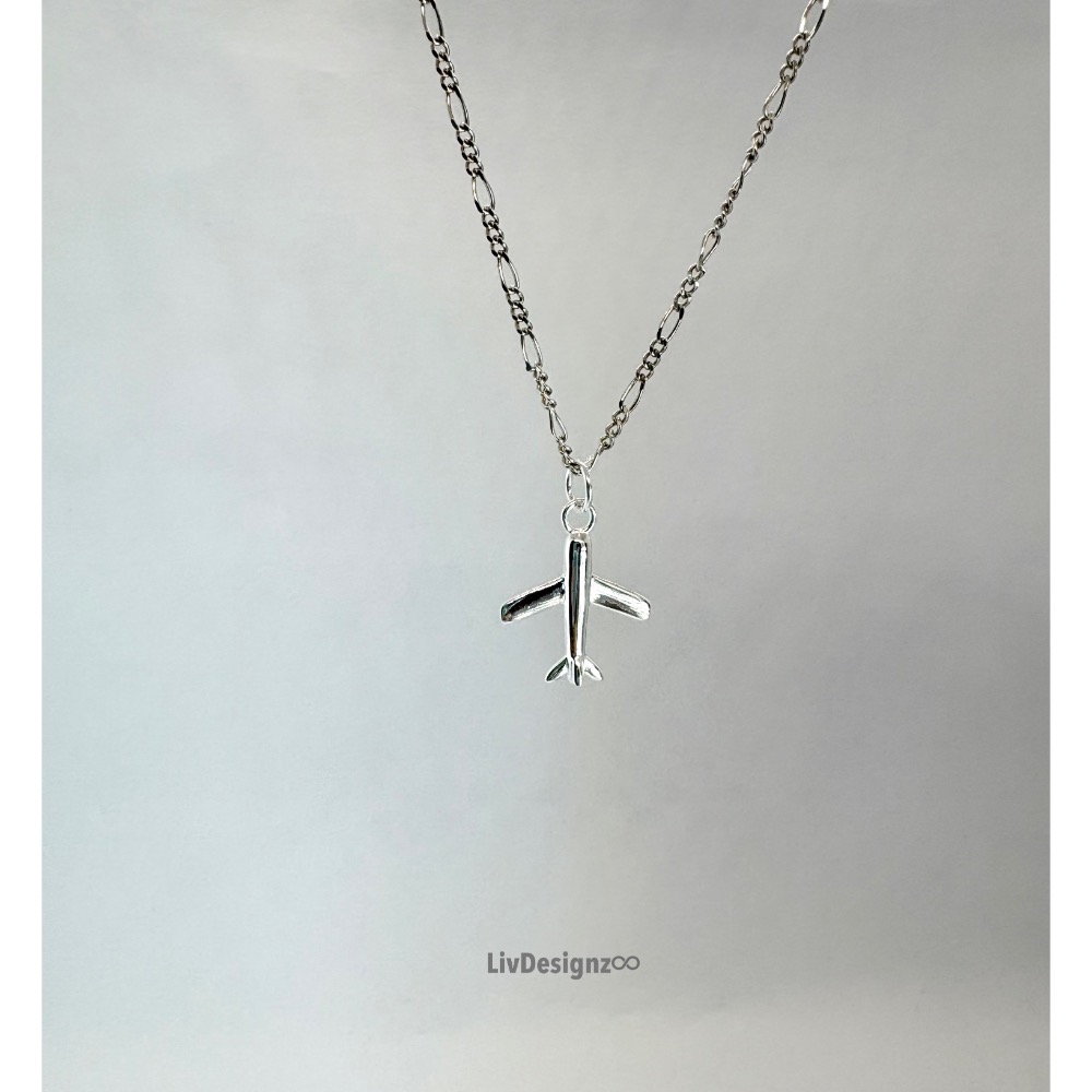 LivDesignz 現貨 925純銀義大利項鍊 925純銀飛機項鍊 機翼直徑約1.5公分-細節圖4