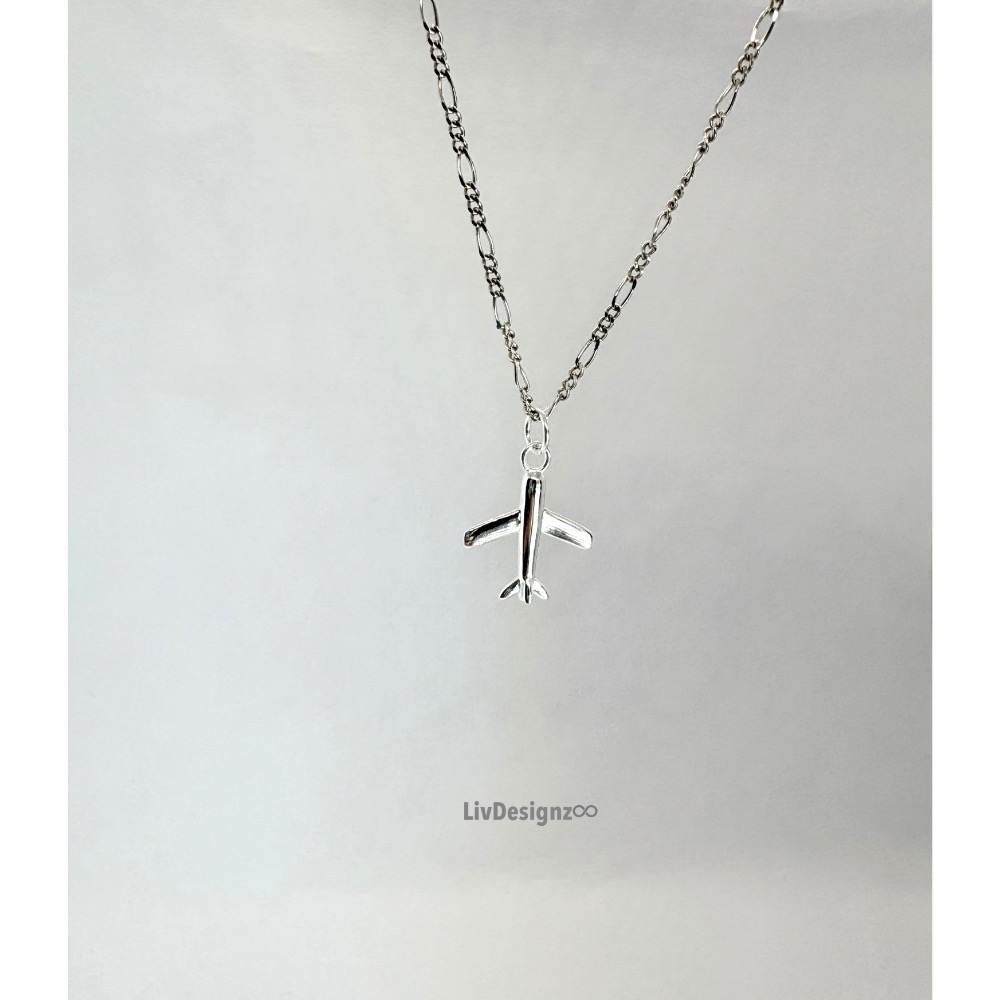LivDesignz 現貨 925純銀義大利項鍊 925純銀飛機項鍊 機翼直徑約1.5公分-細節圖5