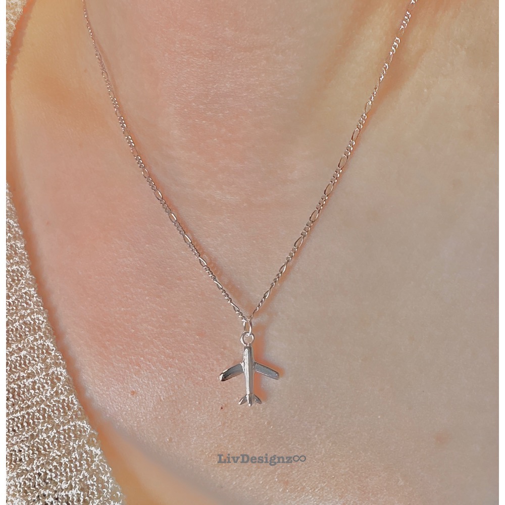 LivDesignz 現貨 925純銀義大利項鍊 925純銀飛機項鍊 機翼直徑約1.5公分-細節圖7
