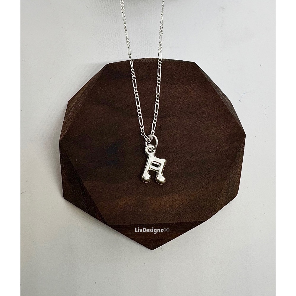 LivDesignz 現貨 925純銀項鍊-義大利純銀項鍊-925純銀音符項鍊🎵 直徑約0.6公分-細節圖3