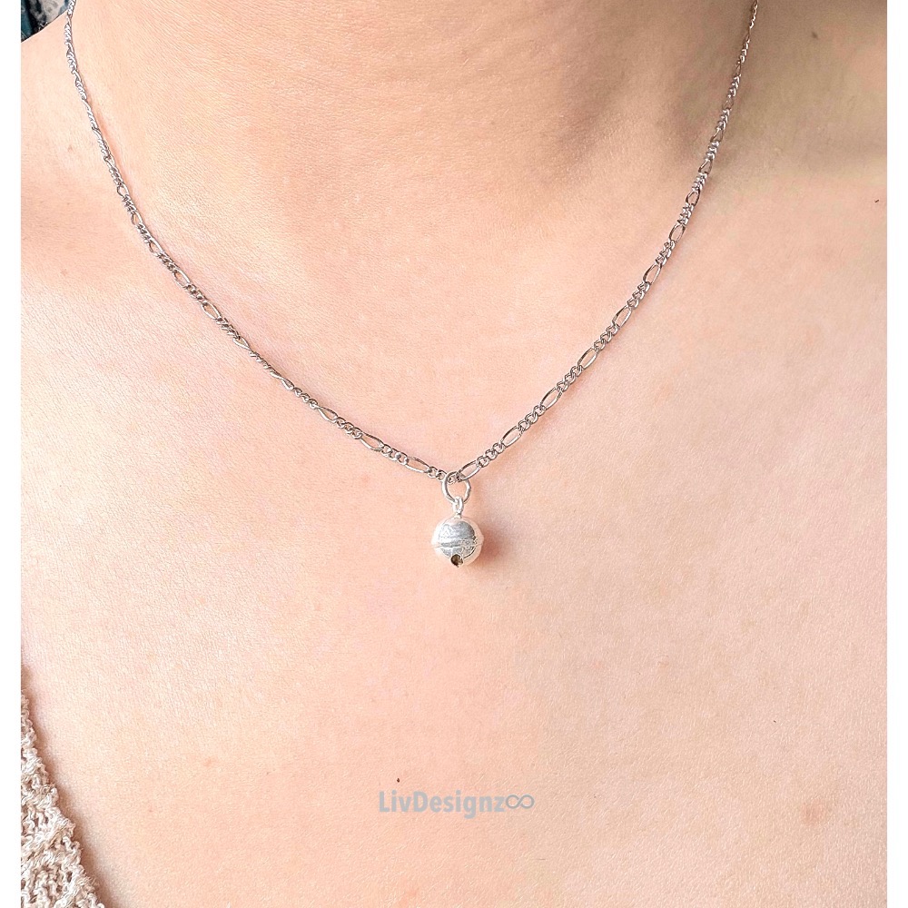 LivDesignz 現貨 925純銀義大利項鍊-小叮噹的精緻小鈴鐺-1咪咪鈴鐺聲/925純銀鈴鐺項鍊 直徑約0.6公分-細節圖6