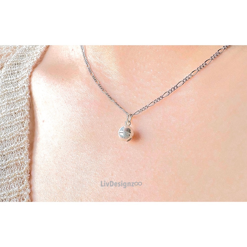 LivDesignz 現貨 925純銀義大利項鍊-小叮噹的精緻小鈴鐺-1咪咪鈴鐺聲/925純銀鈴鐺項鍊 直徑約0.6公分-細節圖7